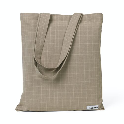 Tote bag Checkered Dark sand