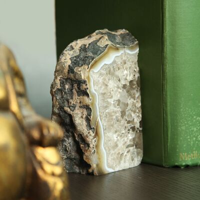 Crystal Geode Natural Gemstone Book Ends
