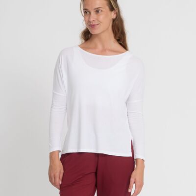 DAKSHA WHITE - tee-shirt manches longues en coton
