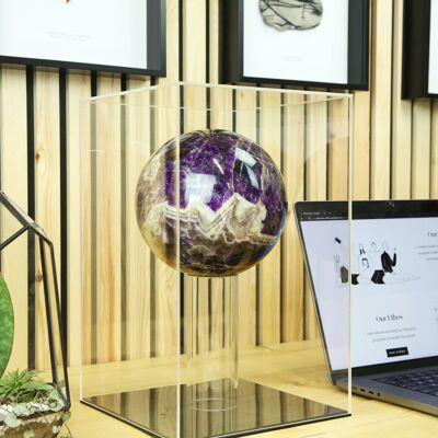 XL Amethyst Natural Crystal Sphere & Display Case