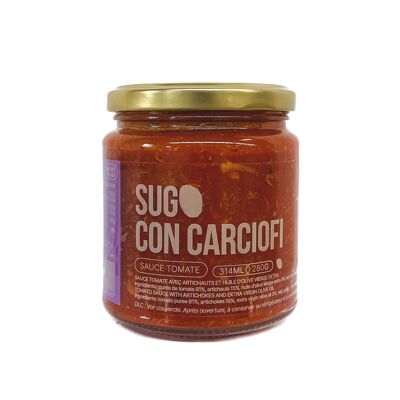 Salsa di pomodoro - Sugo con carciofi - Salsa di pomodoro con carciofi e olio extra vergine di oliva (280g)