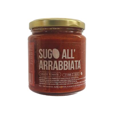 Tomato sauce - Sugo all’arrabbiata - Tomato sauce with chili and extra virgin olive oil (280g)