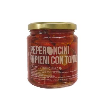 Légumes - Peperoncini ripieni con tonno - Piments farçis au thon sous huile de tournesol (280g) 1