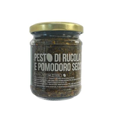 Sauce - Pesto di rucola e pomodoro secco - Pesto de roquette et tomate séchée sous huile d'olive (190g)