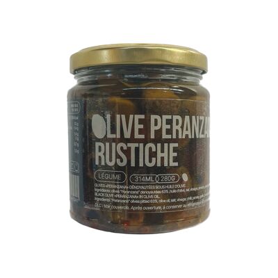 Gemüse - Olive Peranzana Rustiche denocciolate - Peranzana-Oliven „rustic“ entsteint in Olivenöl (280g)
