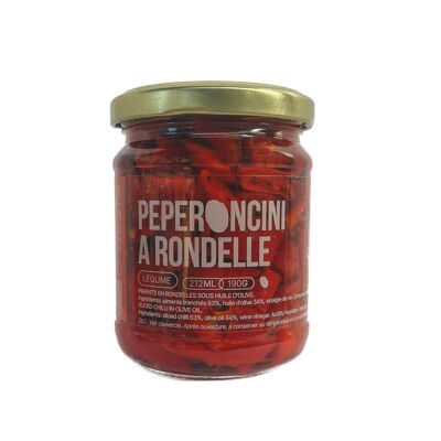 Légumes - Peperoncini a rondelle - Piments en rondelle sous huile d'olive - (190g)