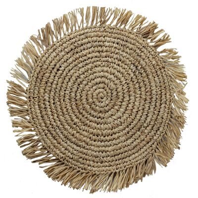 Raffia placemats (set of 2, 4 or 6) | Placemat with fringes | Boho placemat AMBON 35 cm