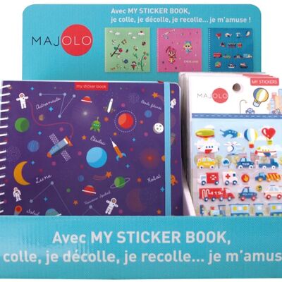 Pack boutique cahiers créatifs sticker books, stickers et crayons effaçables