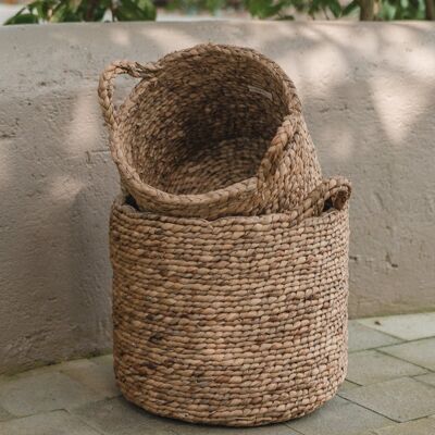cesta | cesto de ropa sucia | Cesta para plantas BALAI marrón de jacinto de agua (2 tamaños)