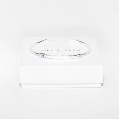 Customizable ethnic silver bracelet