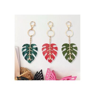 Acrylic Leaf Charm Key Chain