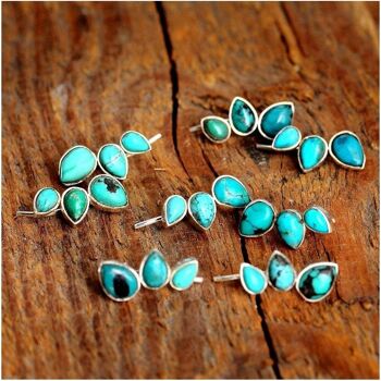 Boucles d'Oreilles Bohème Turquoise 2