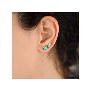 Boucles d'Oreilles Bohème Turquoise 6