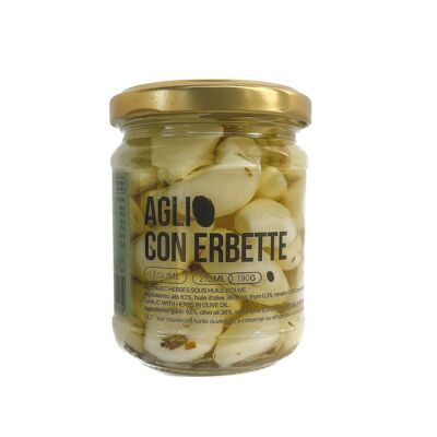 Gemüse - Aglio con erbette - Knoblauch mit Kräutern in Olivenöl (190g)