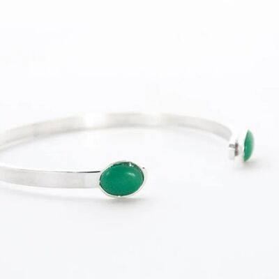 Green turquoise silver bracelet