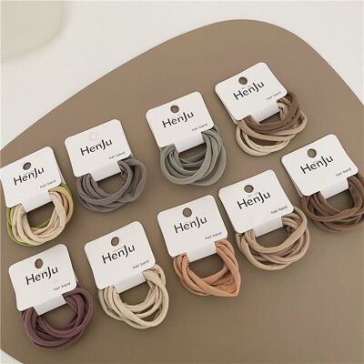 6Pcs Soft Rolled Hair Tie Set