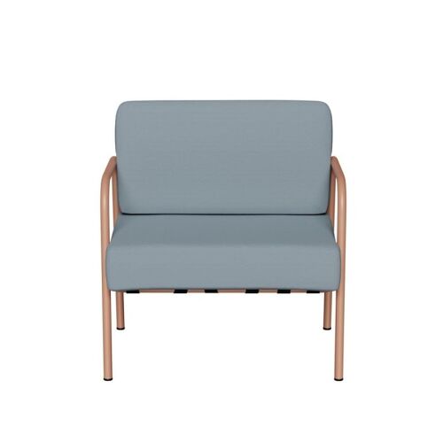 Fauteuil Barnabé Outdoor – uni Bleu Ciel Pieds Terracota