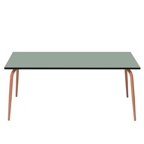 Table de Jardin Sun – Uni Kaki Pieds Terracotta – 160×90