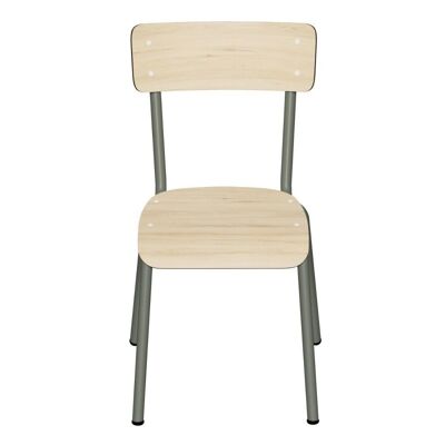 Chaise d'écolier élémentaire Colette - uni Bois Clair Pieds Kaki