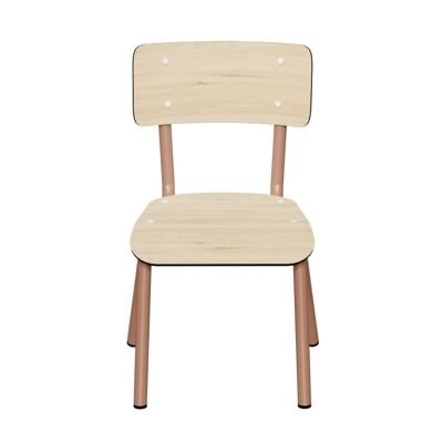 Chaise d’écolier Enfant Little Suzie – uni Bois Clair Pieds Terracota