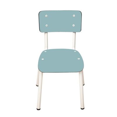 Chaise d’écolier Enfant Little Suzie – uni Bleu Jade Pieds Blancs