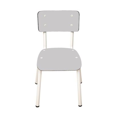 Chaise d’écolier Enfant Little Suzie – uni Gris Perle Pieds Blancs