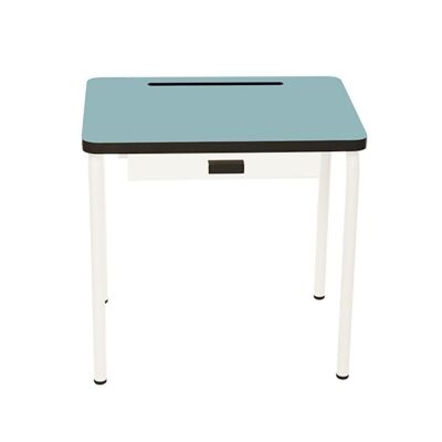 Bureau d’écolier enfant Régine – uni Bleu Jade Pieds Blancs