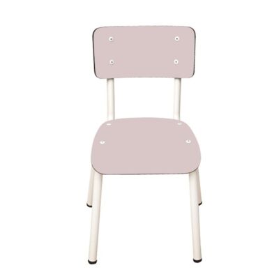 Chaise d’écolier Enfant Little Suzie – uni Rose Poudré Pieds Blancs