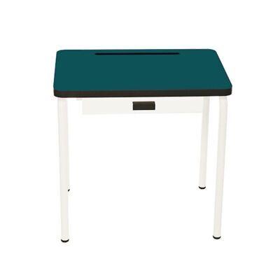 Bureau d’écolier enfant Régine – uni Bleu Canard Pieds Blancs