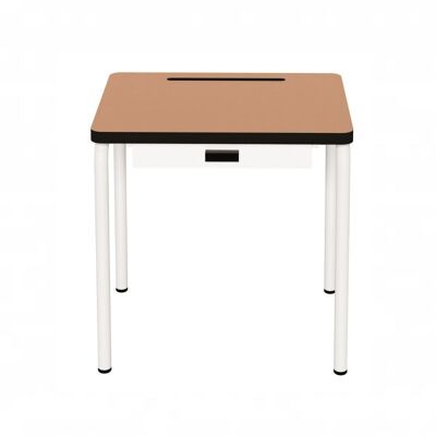 Bureau d’écolier enfant Régine – uni Saumon / Corail Pieds Blancs