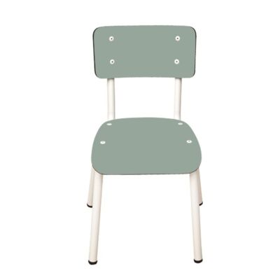 Chaise d’écolier Enfant Little Suzie – uni Kaki Pieds Blancs