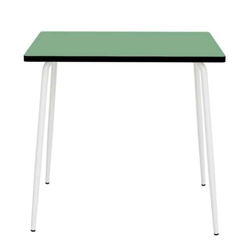 NEW - Table Haute Retro Véra – Uni Vert Sauge pieds Blancs