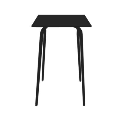 Table Haute Retro Véra – uni Noir Pieds Noirs