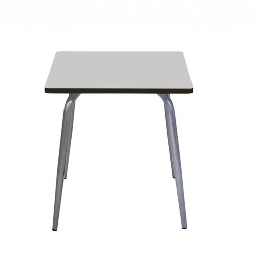 Table Retro Véra – uni Gris Perle Pieds Bruts – 70×70