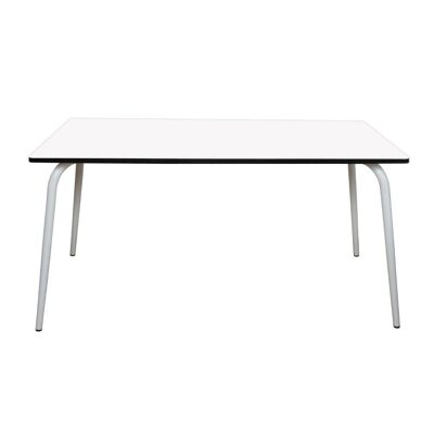 Table Retro Véra 160×80 – uni Blanc Pieds Blancs