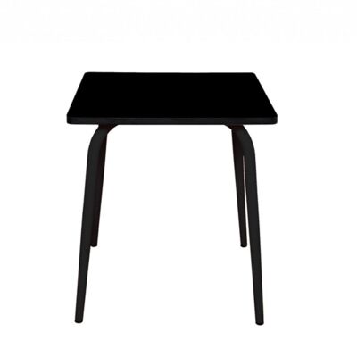 Table Retro Véra – uni Noir Pieds Noirs – 70×70