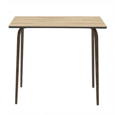 Table Haute Retro Véra – imprimé Bois Clair pieds Bruts