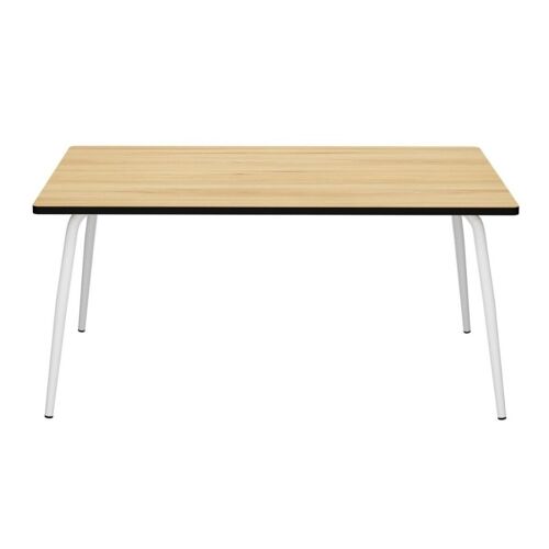 Table Retro Véra 160x80 - imprimé Chêne clair Pieds Blancs