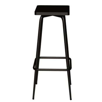 Tabouret de bar Marcel 75 cm - Uni Noir Pieds Noir