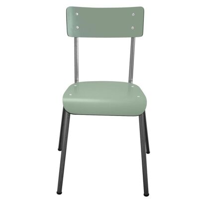 Chaise d’écolier Adulte Suzie – Dossier & Assise uni Vert Kaki - Pieds Bruts