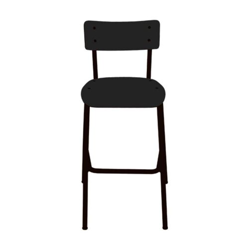 Chaise de bar Suzie 65cm – uni Noir Pieds Noirs