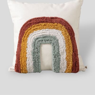 Federa per cuscino decorata arcobaleno "KALINA" in tela