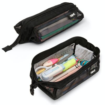 ZIPIT Mesh Pencil Case, Black