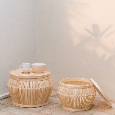 Korb | Beistelltisch | Tischkorb BATAVIA aus Bambus (2 Größen)