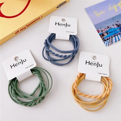 Solid Color 4Pcs Hair Tie Set