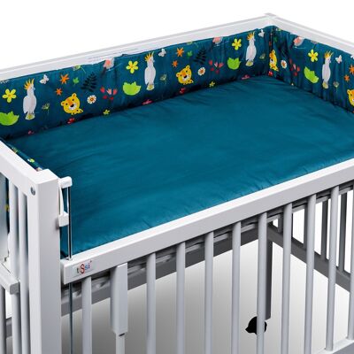 tiSsi® Nestchen / Einlage Beistellbett 40x90 cm petrol JUNGLE