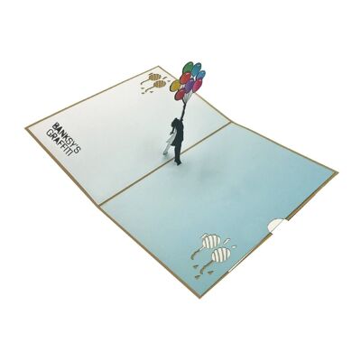 BANKSY origami - Ragazza con paloncini