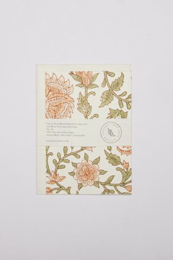 Carte de vœux imprimée à la main - GC Flora Coral 2