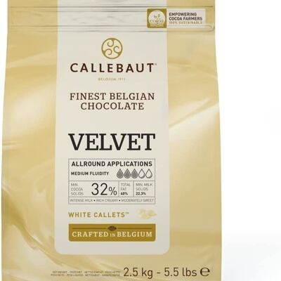 CALLEBAUT - VELVET 33.1% - Finest Belgian Chocolate - Pistoles - White