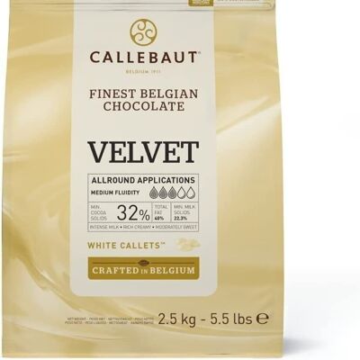 CALLEBAUT - VELVET 33,1 % - Finest Belgian Chocolate -  Pistoles - Blanc